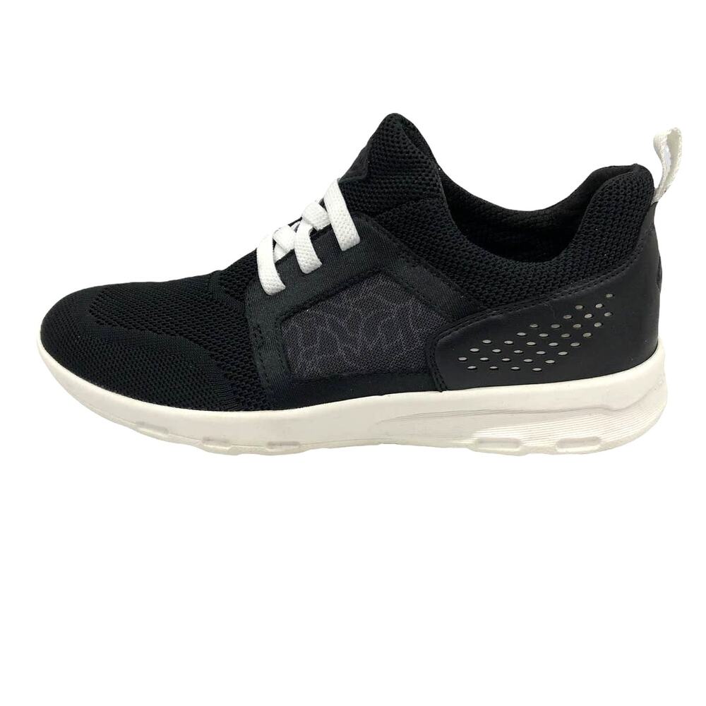 Rockport Black White Let's Walk Knit Mesh Sneakers 8.5 Women's